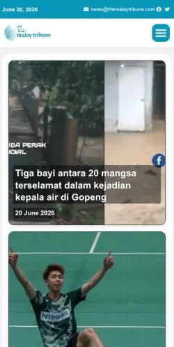 Anteprima del sito The Malay Tribune, media di Regno Unito per articoli sponsorizzati
