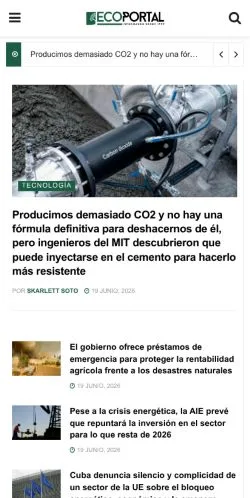 Vista previa del sitio Ecoportal, medio de España para artículos patrocinados