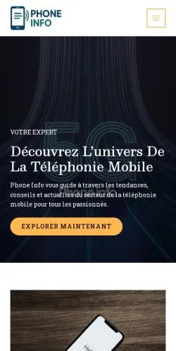Aperçu du site Phone Info, média de France pour articles sponsorisés