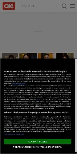 Anteprima del sito OK! Magazine, media di Romania per articoli sponsorizzati
