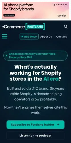 Anteprima del sito Ecommerce Fastlane, media di Stati Uniti per articoli sponsorizzati