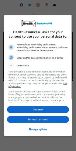 Anteprima del sito HealthResource4U, media di Stati Uniti per articoli sponsorizzati