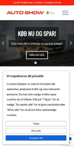 Preview of the Auto Show website, a media outlet in Denmark for sponsored articles