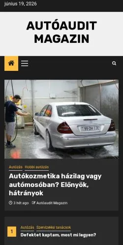 Pré-visualização do site Autóaudit Magazin, meio de Hungria para artigos patrocinados