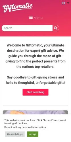 Anteprima del sito Giftomatic Blog, media di Stati Uniti per articoli sponsorizzati