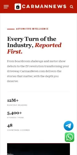 Anteprima del sito CarmanNews, media di Stati Uniti per articoli sponsorizzati