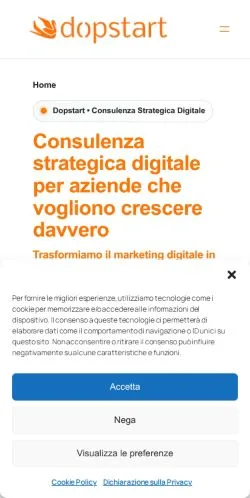 Anteprima del sito Dopstart, media di Italia per articoli sponsorizzati