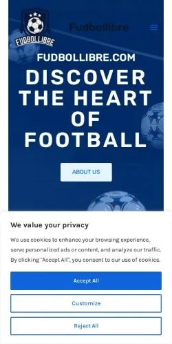Anteprima del sito Fudbollibre, media di Stati Uniti per articoli sponsorizzati