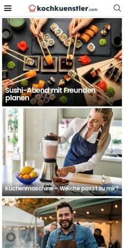 Anteprima del sito kochkuenstler.com -, media di Germania per articoli sponsorizzati