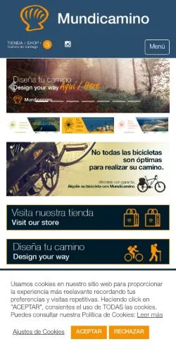 Anteprima del sito MundiCamino, media di Spagna per articoli sponsorizzati