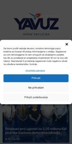 Vista previa del sitio RTVTK, medio de Bosnia y Herzegovina para artículos patrocinados