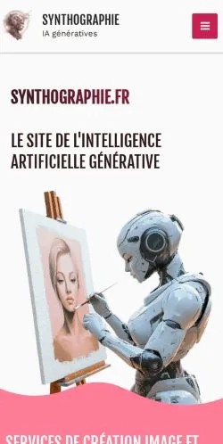 Vista previa del sitio Synthographie, medio de Francia para artículos patrocinados