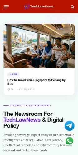 Voorbeeld van de site TechLawNews, medium uit Verenigde Staten voor gesponsorde artikelen