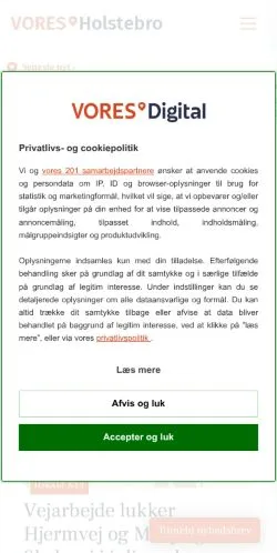 Anteprima del sito VORES Holstebro, media di Danimarca per articoli sponsorizzati