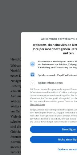 Anteprima del sito Webcams in Skandinavien, media di Germania per articoli sponsorizzati
