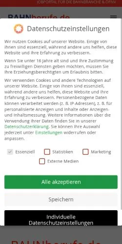 スポンサード記事向けのドイツメディア、Bahnberufeのサイトプレビュー