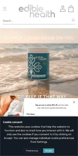 Anteprima del sito Edible Health, media di Stati Uniti per articoli sponsorizzati