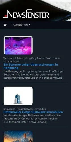 Anteprima del sito Newsfenster, media di Germania per articoli sponsorizzati