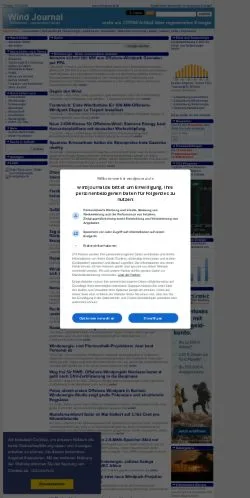 Sponsorlu makaleler için Almanya medyası Wind Journal sitesinin önizlemesi
