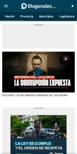 Anteprima del sito Diagonales, media di Laos per articoli sponsorizzati