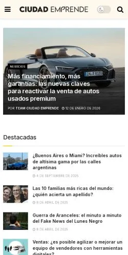 Voorbeeld van de site Ciudad Emprende, medium uit Spanje voor gesponsorde artikelen