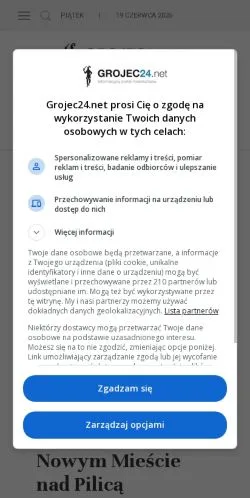 Aperçu du site Grojec24, média de Pologne pour articles sponsorisés