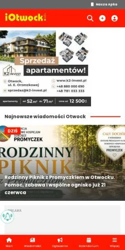 Anteprima del sito iOtwock, media di Polonia per articoli sponsorizzati