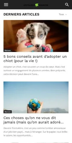 Anteprima del sito Les Filles A, media di Francia per articoli sponsorizzati