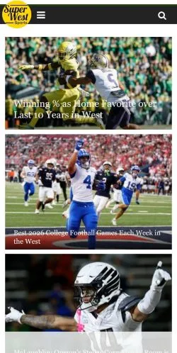 スポンサード記事向けのアメリカ合衆国メディア、SuperWest Sportsのサイトプレビュー