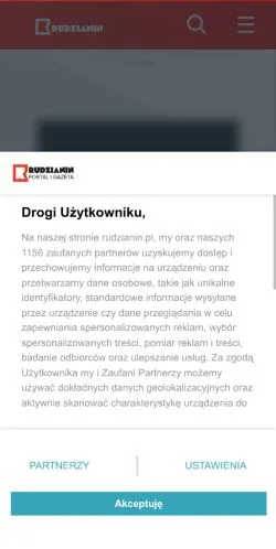 Anteprima del sito Rudzianin, media di Polonia per articoli sponsorizzati