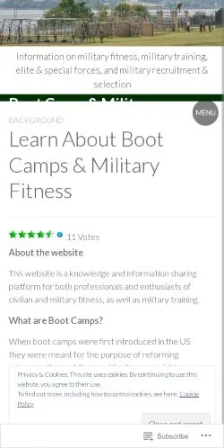스폰서 기사용 미국 매체 Boot Camp Military Fitness 사이트 미리보기