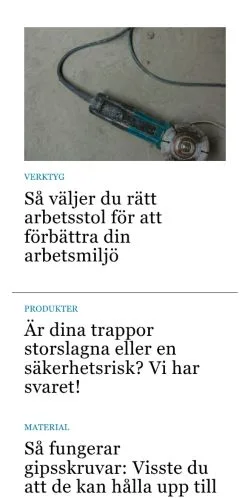 Anteprima del sito byggupp.se, media di Svezia per articoli sponsorizzati