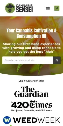 Anteprima del sito Cannabis Sensei, media di Stati Uniti per articoli sponsorizzati