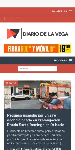 Podgląd witryny Diario de la Vega, medium z kraju Hiszpania do artykułów sponsorowanych