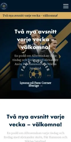 스폰서 기사용 스웨덴 매체 Fans Corner Sverige 사이트 미리보기