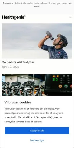 Podgląd witryny Healthgenie, medium z kraju Dania do artykułów sponsorowanych