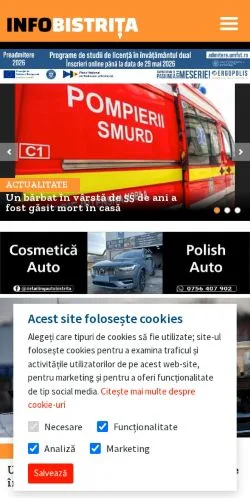 Anteprima del sito InfoBistrita, media di Romania per articoli sponsorizzati