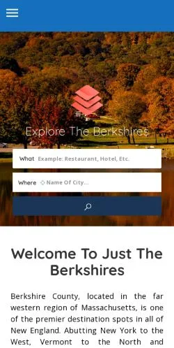 スポンサード記事向けのアメリカ合衆国メディア、Just The Berkshiresのサイトプレビュー