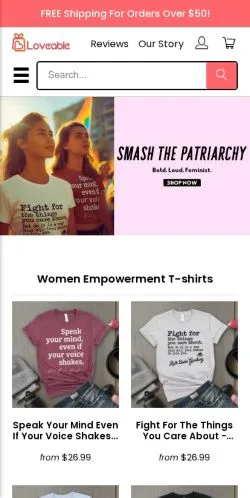 Förhandsvisning av webbplatsen Loveable Gifts, medium i USA för sponsrade artiklar