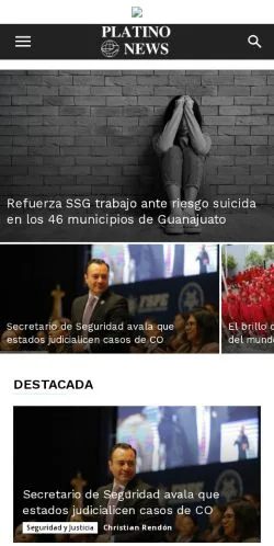 Anteprima del sito Platino News, media di Messico per articoli sponsorizzati