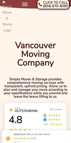 Forhåndsvisning av nettstedet Simple Moves, medium fra Canada for sponsede artikler