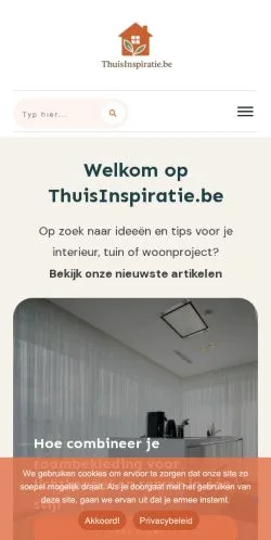 Anteprima del sito ThuisInspiratie, media di Belgio per articoli sponsorizzati