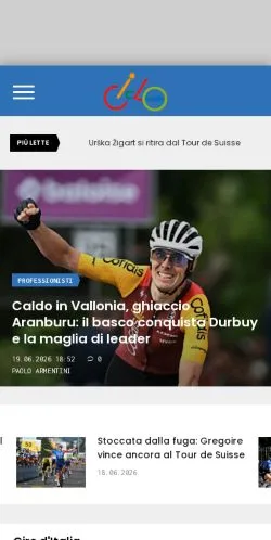 Aperçu du site Cicloweb.it, média de Italie pour articles sponsorisés