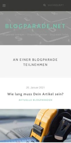 Anteprima del sito Blogparade, media di Germania per articoli sponsorizzati