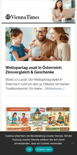 Anteprima del sito Vienna Times, media di Austria per articoli sponsorizzati