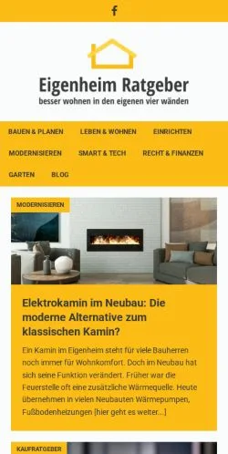 Anteprima del sito Eigenheim Ratgeber, media di Germania per articoli sponsorizzati