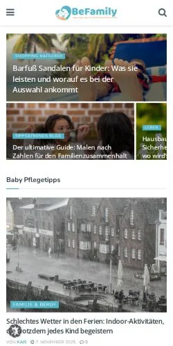 Anteprima del sito Befamily, media di Austria per articoli sponsorizzati