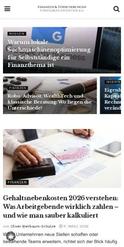 Anteprima del sito Finanznachrichten, media di Germania per articoli sponsorizzati