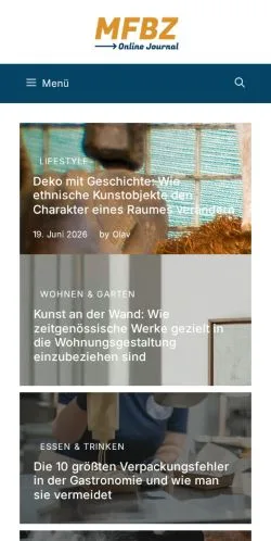 Forhåndsvisning af Mfbz.de ➡️ das Online Journal, medie fra Tyskland til sponsorerede artikler