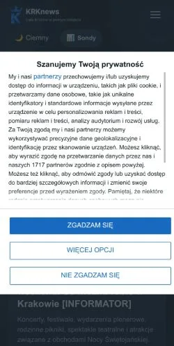 Anteprima del sito KRKnews, media di Polonia per articoli sponsorizzati